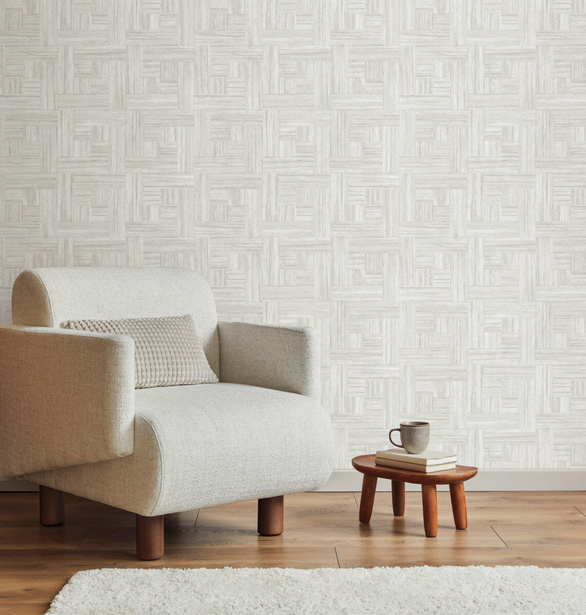 York Natural Digest Tesselle Wallpaper - White