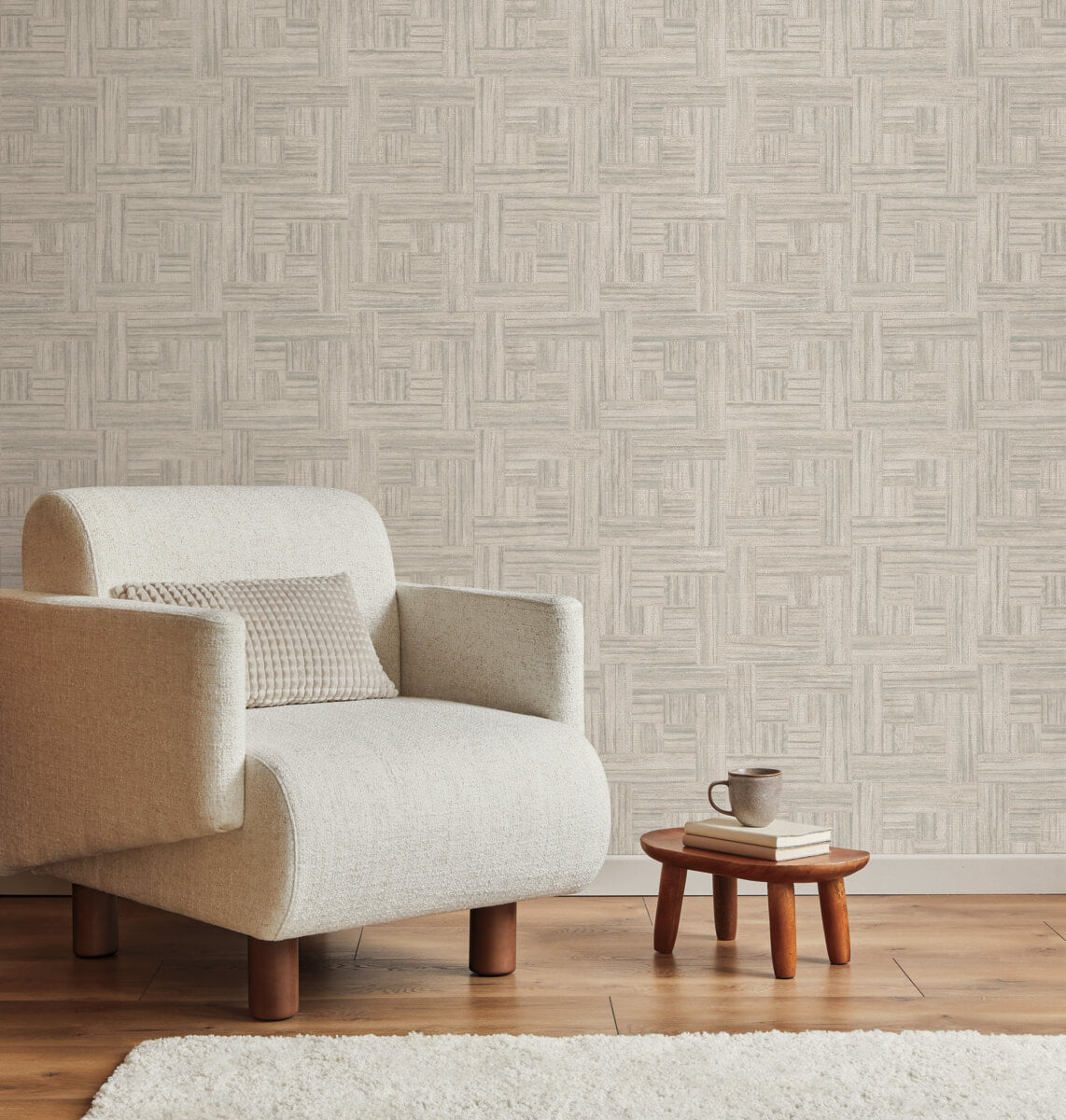 York Natural Digest Tesselle Wallpaper - Grey