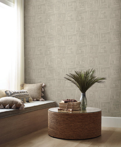 York Natural Digest Tesselle Wallpaper - Grey