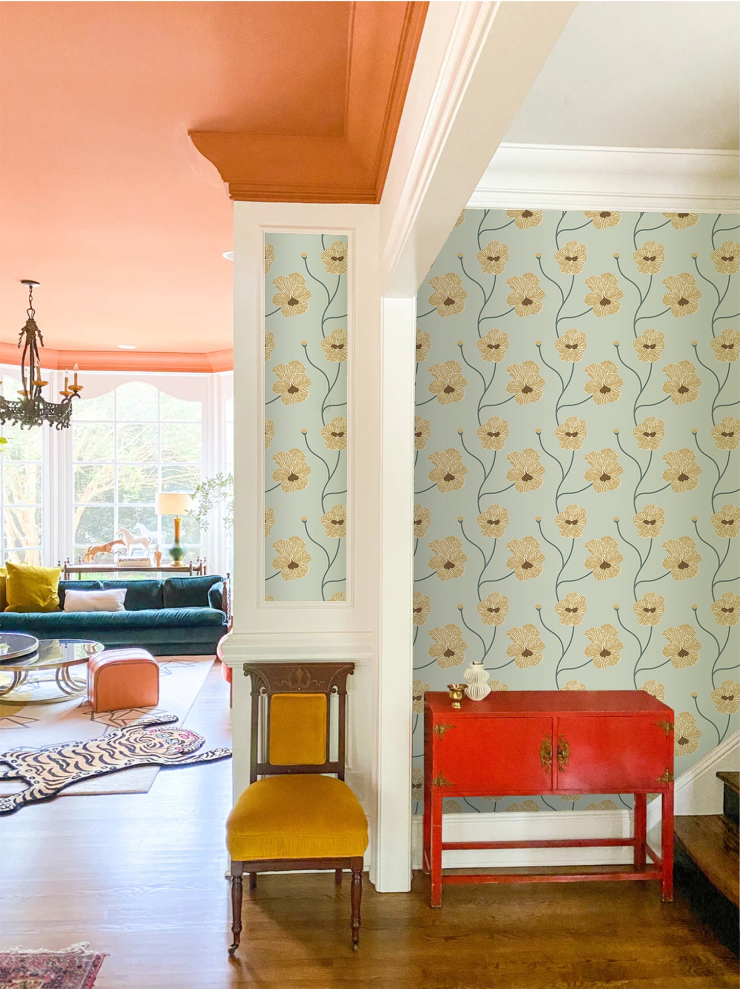 Mitchell Black Natalie Papier Flourish Floral Wallpaper - Hazy Daytime