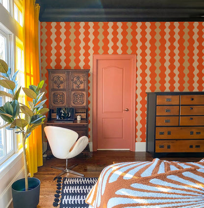 Mitchell Black Natalie Papier Low Frequency Wallpaper - Tangerine Dreams