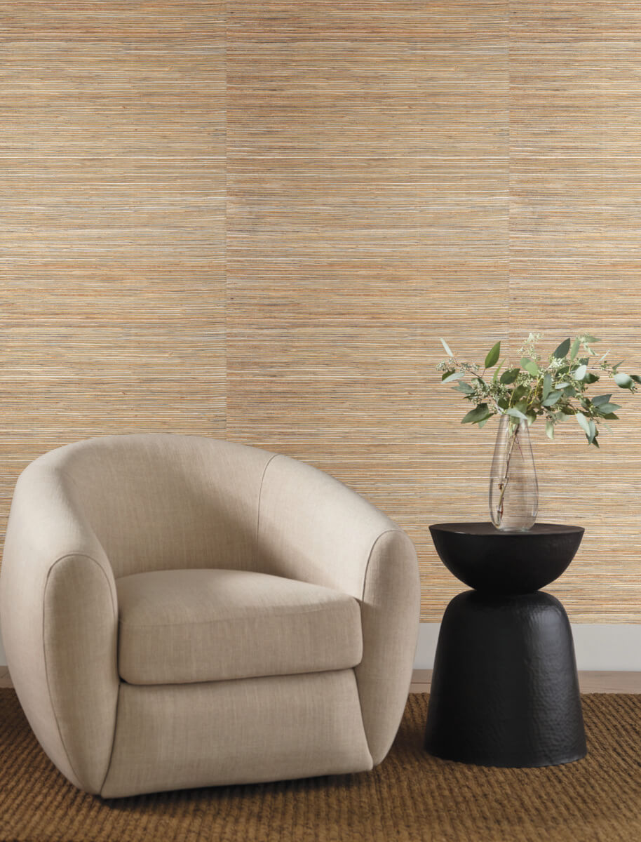 Candice Olson Natural Discovery Bamboo Hemp Blend Wallpaper - White