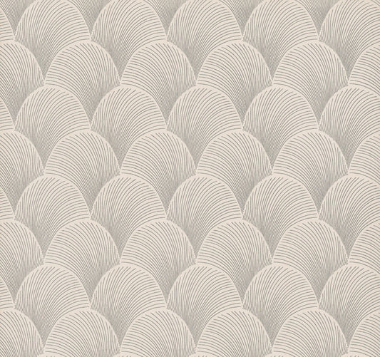 Candice Olson Natural Discovery Metallic Scallop Wallpaper - Cream