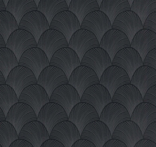 Candice Olson Natural Discovery Metallic Scallop Wallpaper - Black
