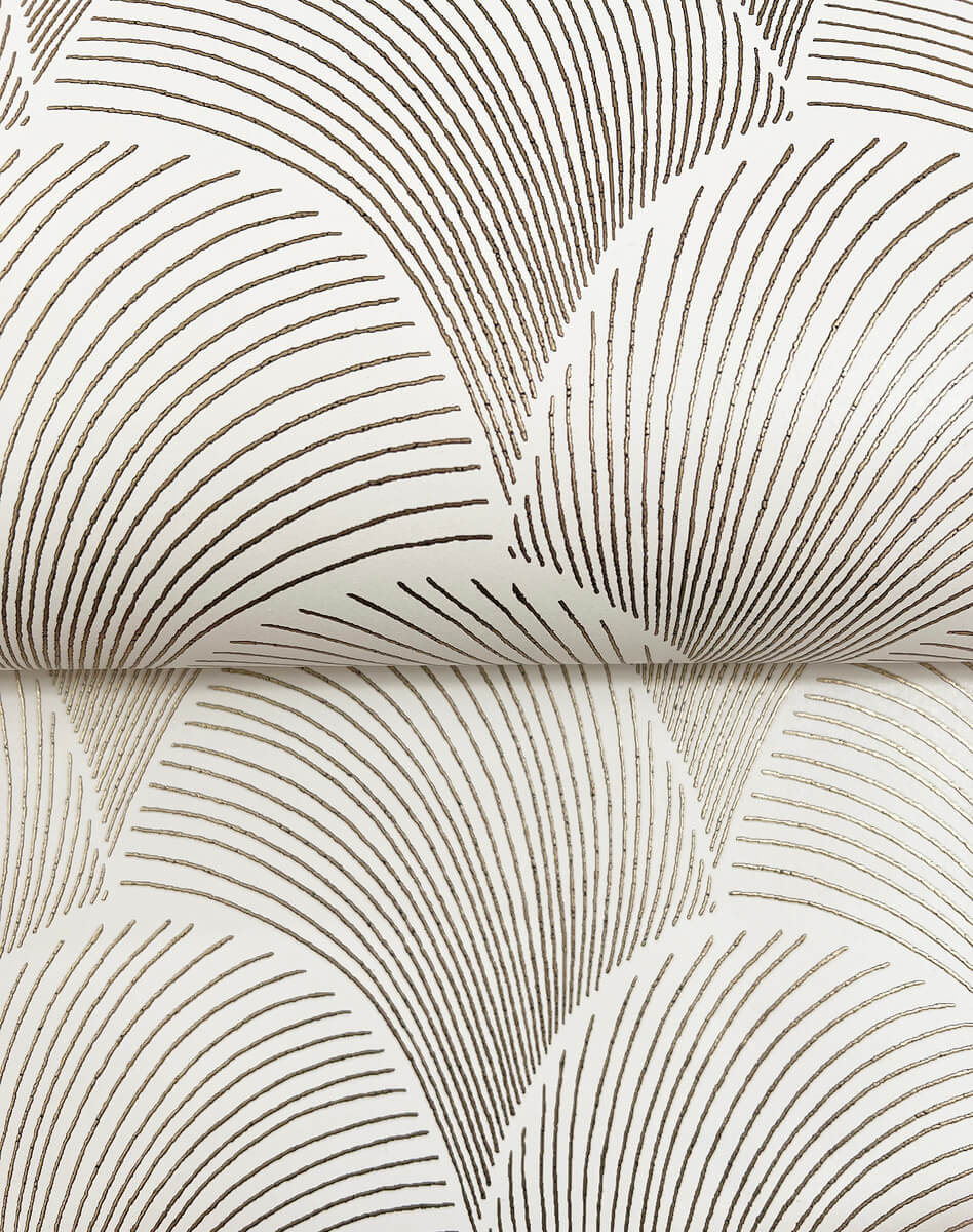 Candice Olson Natural Discovery Metallic Scallop Wallpaper - Black & White