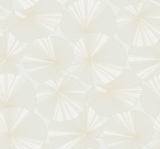 Candice Olson Natural Discovery Layered Lily Pads Wallpaper - White