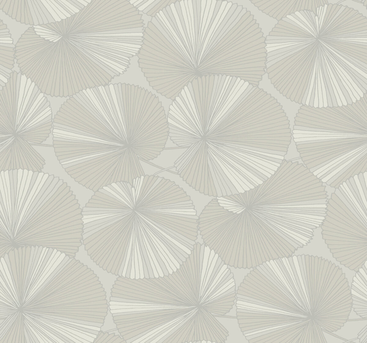 Candice Olson Natural Discovery Layered Lily Pads Wallpaper - Grey