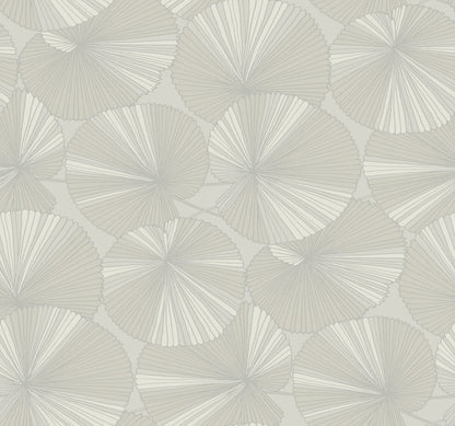 Candice Olson Natural Discovery Layered Lily Pads Wallpaper - Grey