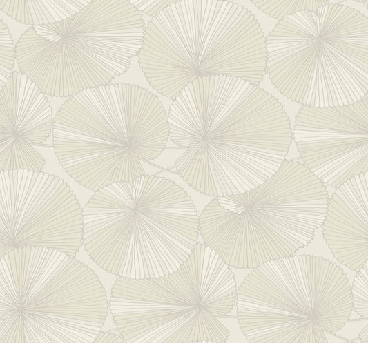 Candice Olson Natural Discovery Layered Lily Pads Wallpaper - Cream