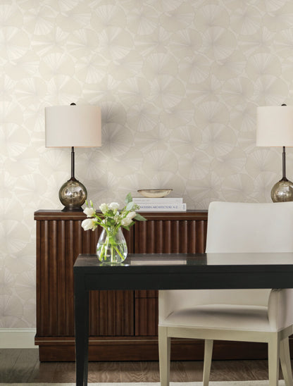 Candice Olson Natural Discovery Layered Lily Pads Wallpaper - Cream
