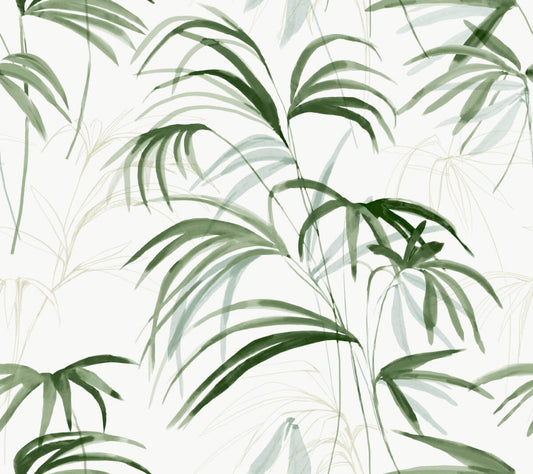 Candice Olson Natural Discovery Inky Palms Wallpaper - Green