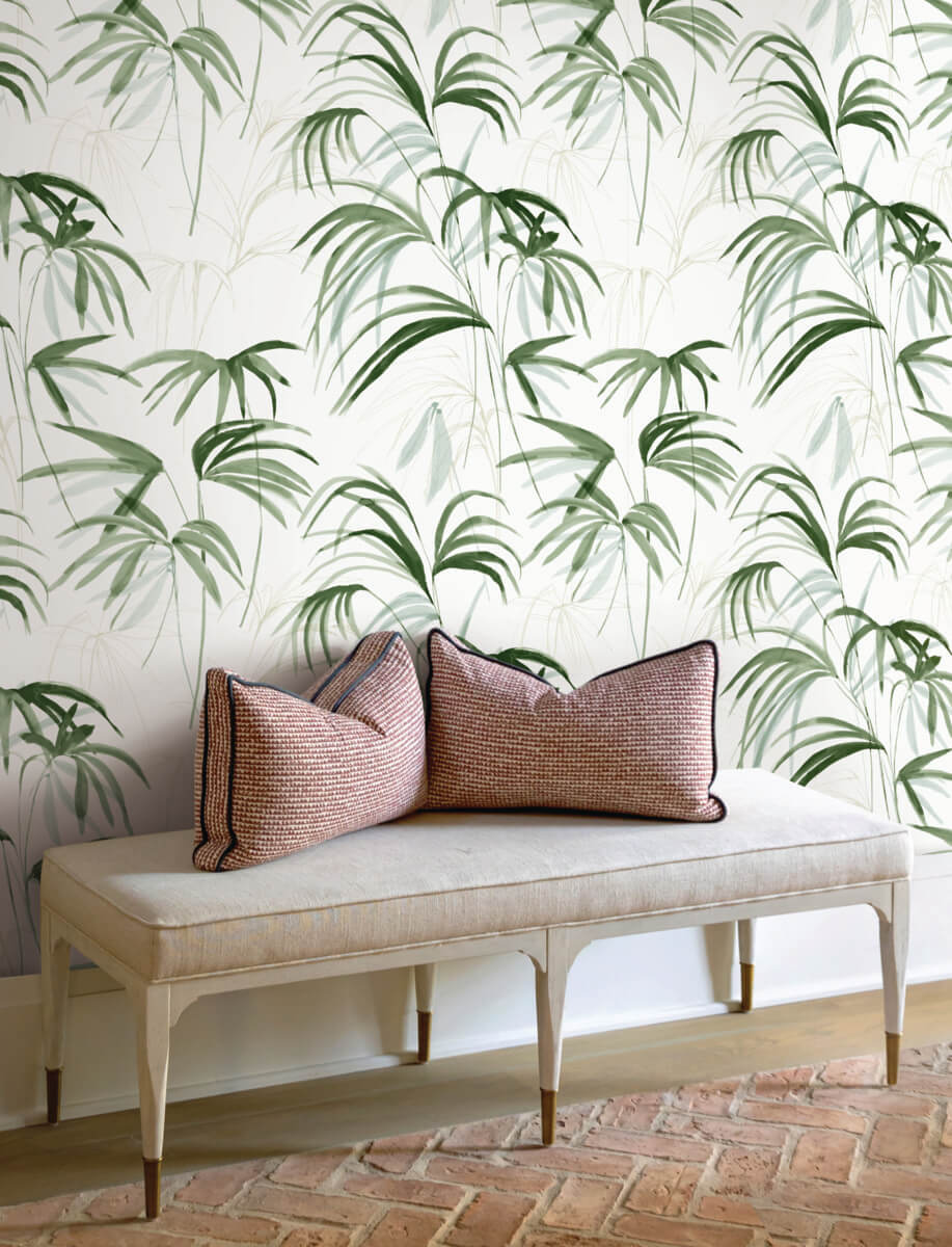 Candice Olson Natural Discovery Inky Palms Wallpaper - Green