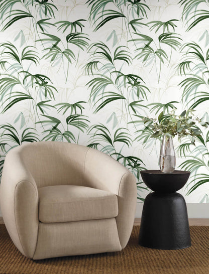 Candice Olson Natural Discovery Inky Palms Wallpaper - Green