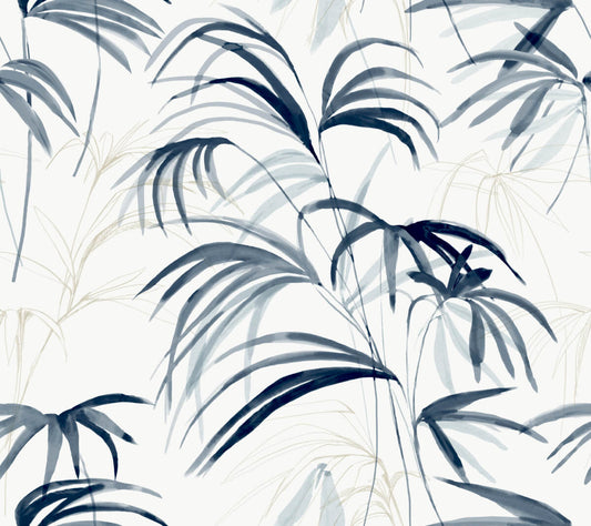 Candice Olson Natural Discovery Inky Palms Wallpaper - Blue