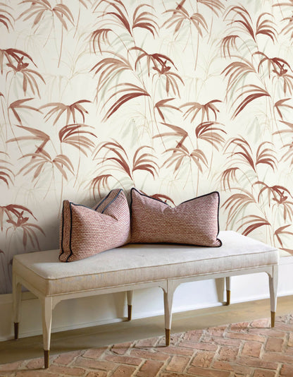 Candice Olson Natural Discovery Inky Palms Wallpaper - Clay