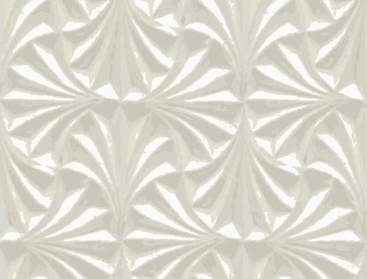 Candice Olson Natural Discovery Sculpted Fans Wallpaper - Ivory