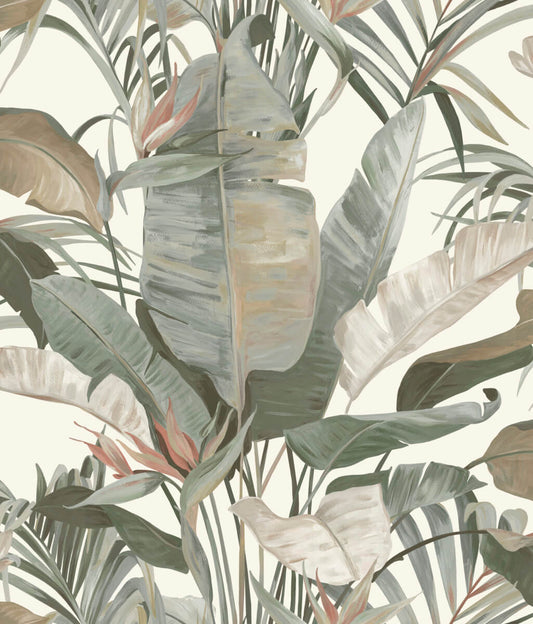 Candice Olson Natural Discovery Tropical Cabana Wallpaper - White