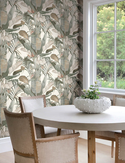 Candice Olson Natural Discovery Tropical Cabana Wallpaper - White