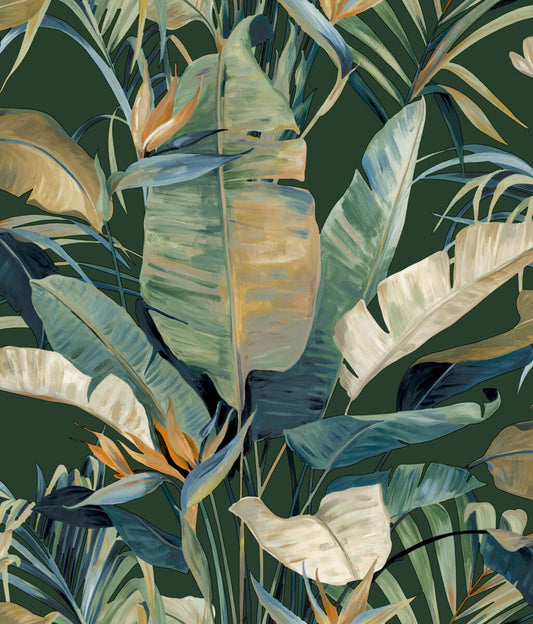 Candice Olson Natural Discovery Tropical Cabana Wallpaper - Green