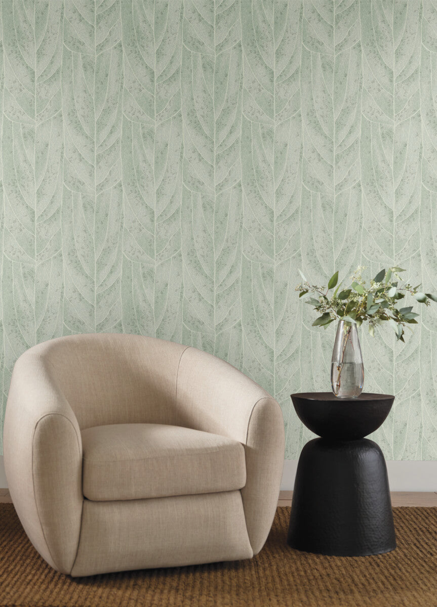 Candice Olson Natural Discovery Dicot Leaf Wallpaper - Spa