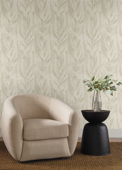Candice Olson Natural Discovery Dicot Leaf Wallpaper - Beige