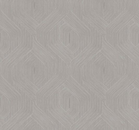 Candice Olson Natural Discovery Fine Line Geometric Wallpaper - Grey
