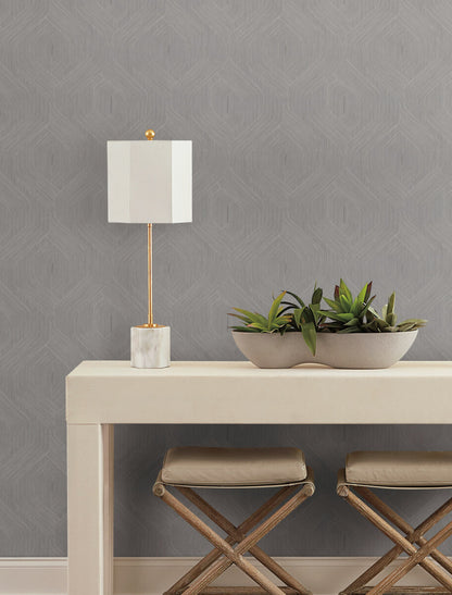 Candice Olson Natural Discovery Fine Line Geometric Wallpaper - Grey