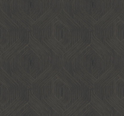 Candice Olson Natural Discovery Fine Line Geometric Wallpaper - Black