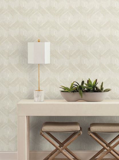 Candice Olson Natural Discovery Fine Line Geometric Wallpaper - Taupe