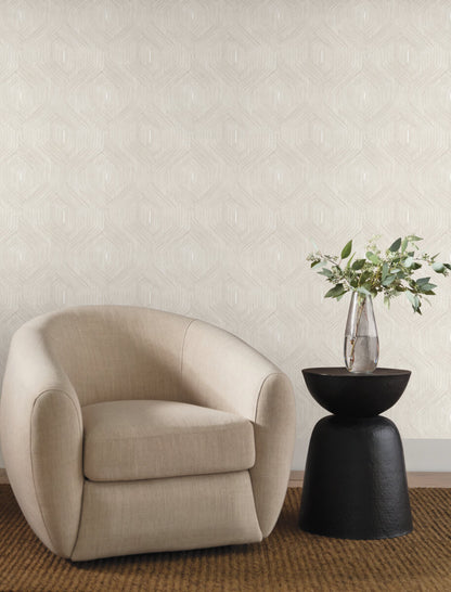 Candice Olson Natural Discovery Fine Line Geometric Wallpaper - Taupe