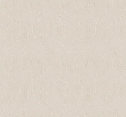 Candice Olson Natural Discovery Fine Line Geometric Wallpaper - Beige