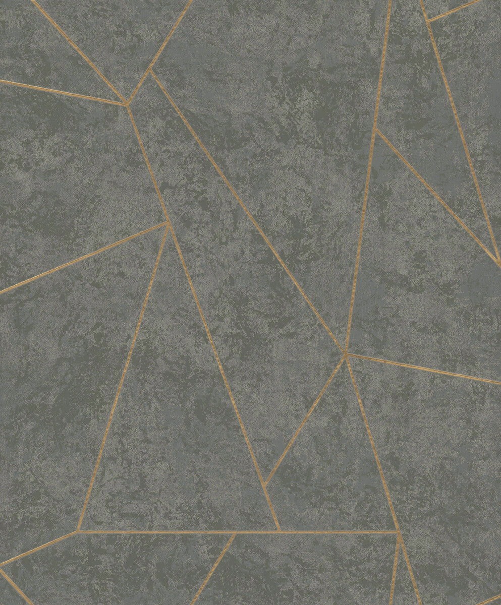 Antonina Vella Modern Metals Second Edition Nazca Wallpaper - Dark Grey & Gold