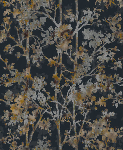 Antonina Vella Modern Metals Second Edition Shimmering Foliage Wallpaper - Black & Multi