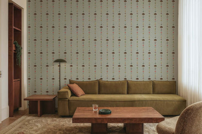 Mitchell Black NeoClassical Stripe Wallpaper - Antique Glaze