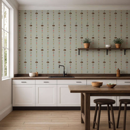 Mitchell Black NeoClassical Stripe Wallpaper - Antique Glaze