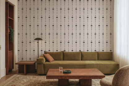 Mitchell Black NeoClassical Stripe Wallpaper - Sunbleached Pink