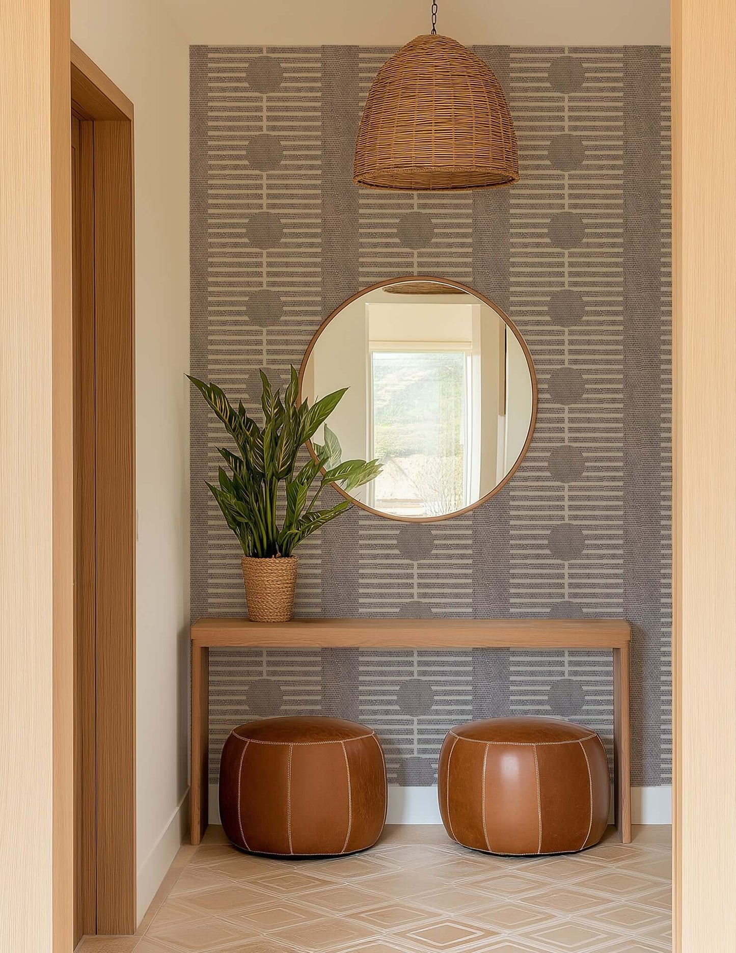 Mitchell Black Nomalanga Wallpaper - Faded Silk