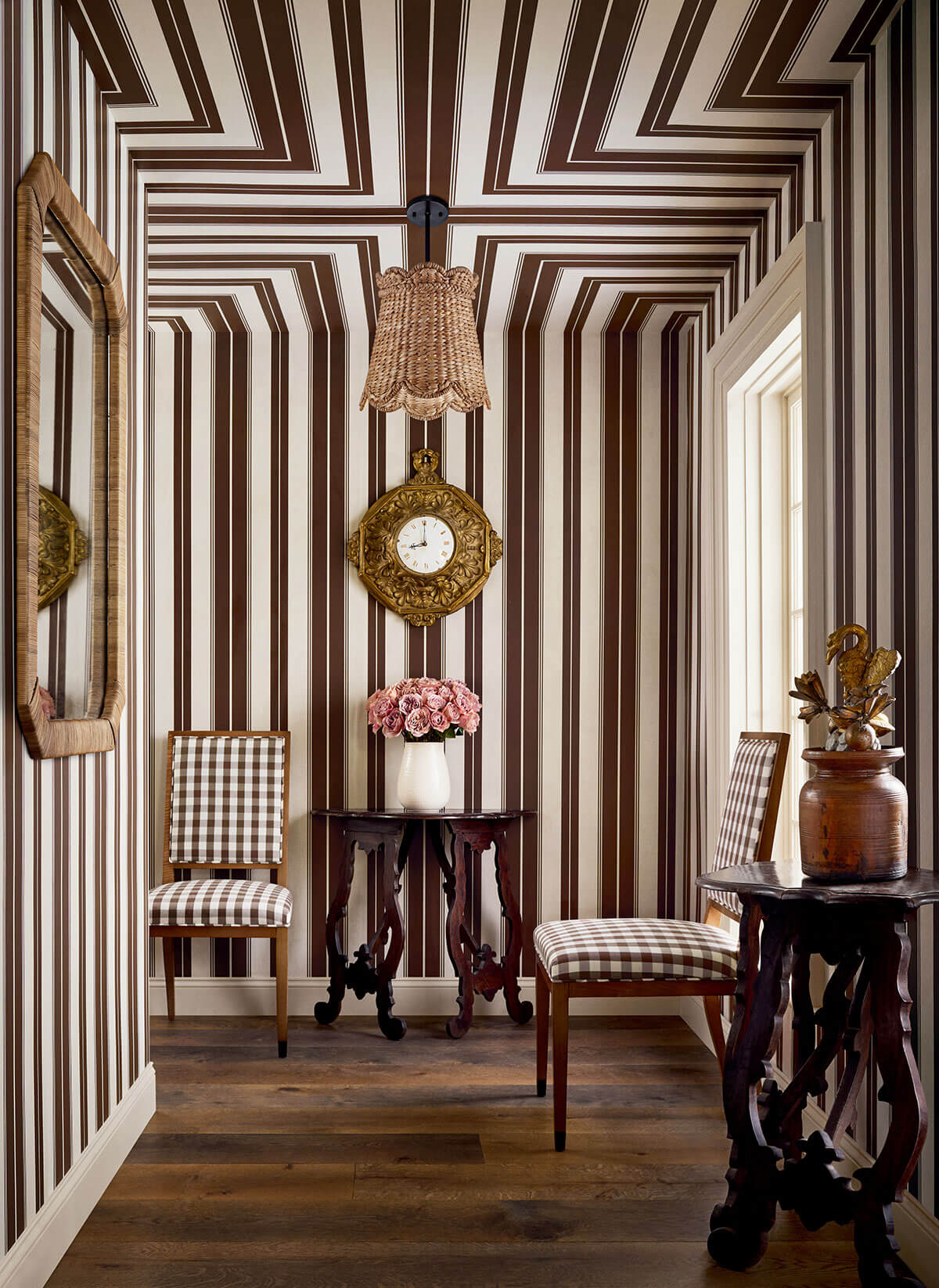 Thibaut Stripes & Checks Resource Norfolk Stripe Wallpaper - Chocolate Brown