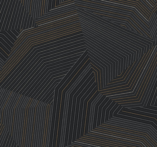 New Origins Dotted Maze Wallpaper - Black
