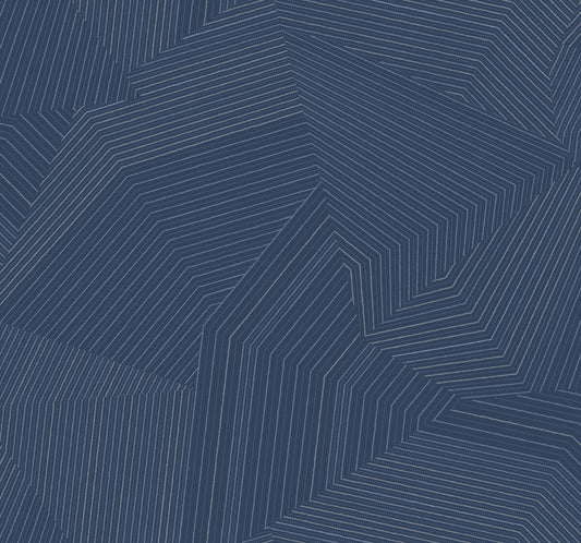 New Origins Dotted Maze Wallpaper - Navy