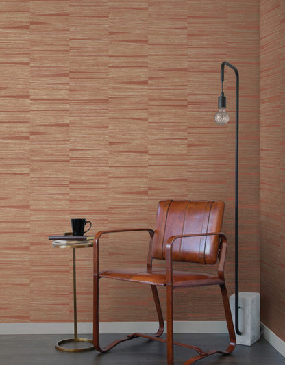 New Origins Line Stripe Wallpaper - Brick