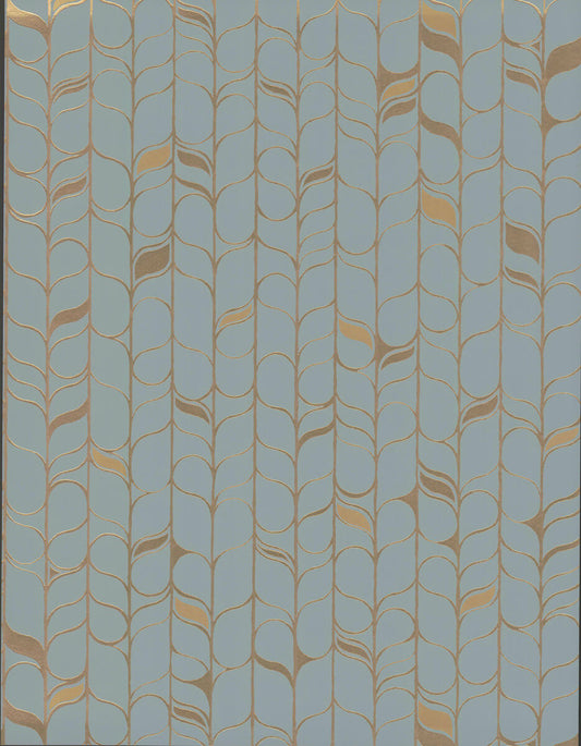 Candice Olson Modern Nature Second Edition Perfect Petals Wallpaper - Blue & Gold