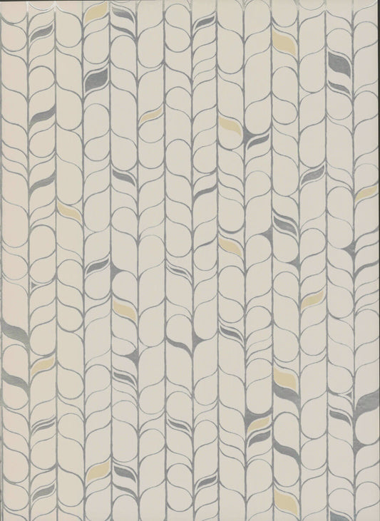 Candice Olson Modern Nature Second Edition Perfect Petals Wallpaper - Off White & Silver