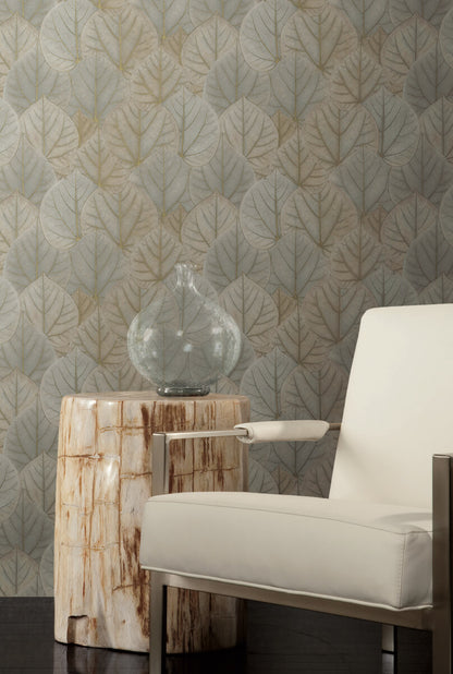 Candice Olson Modern Nature Second Edition Leaf Concerto Wallpaper - Taupe