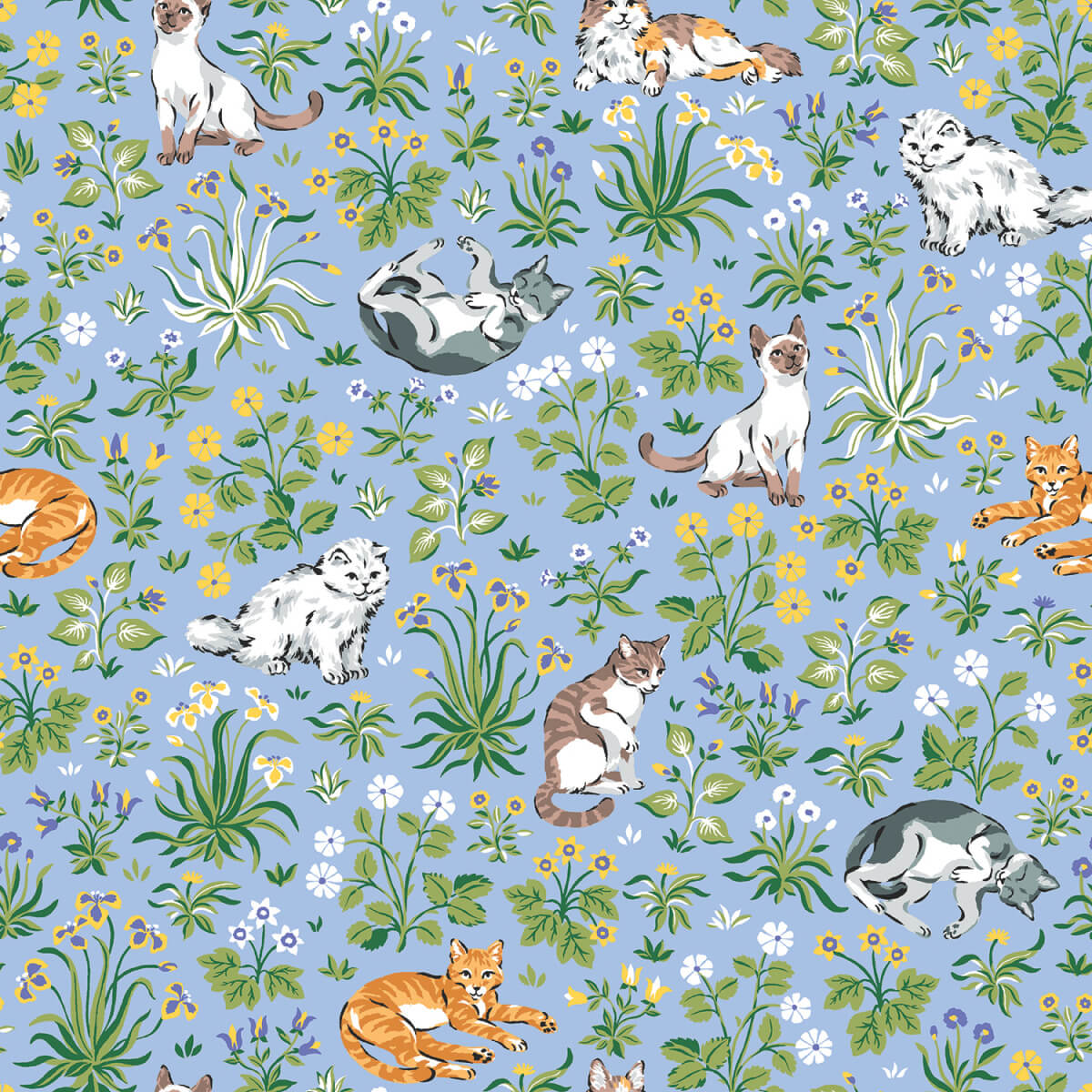 Must Love Cats Peel & Stick Wallpaper Sample - Blue
