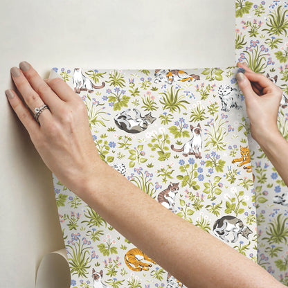 Must Love Cats Peel & Stick Wallpaper - Linen