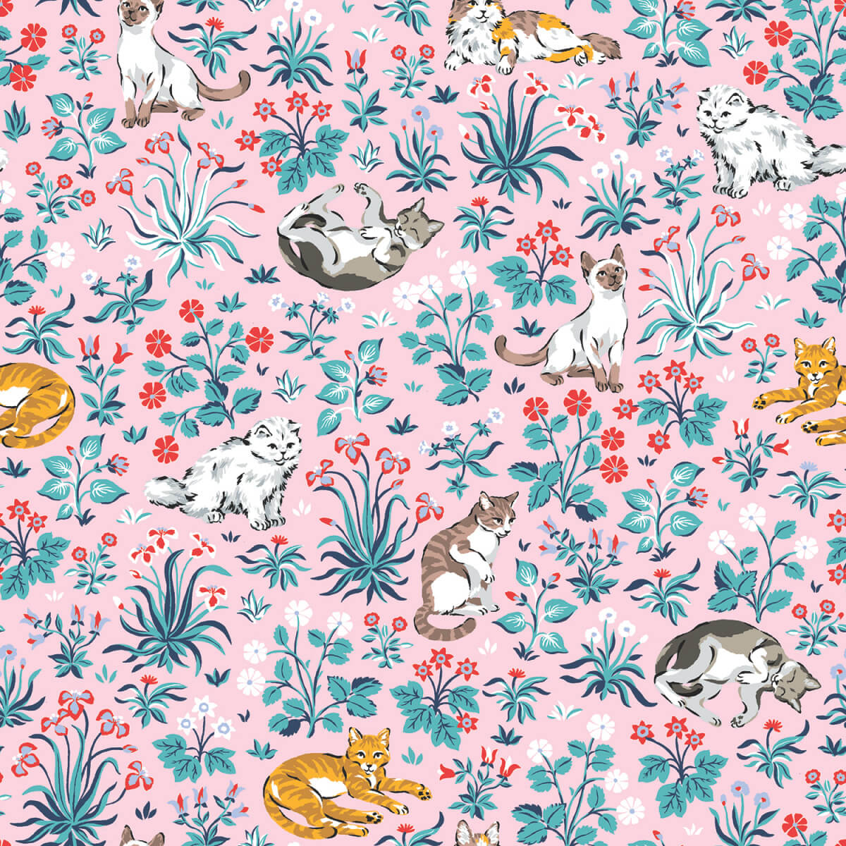Must Love Cats Peel & Stick Wallpaper Sample - Pink