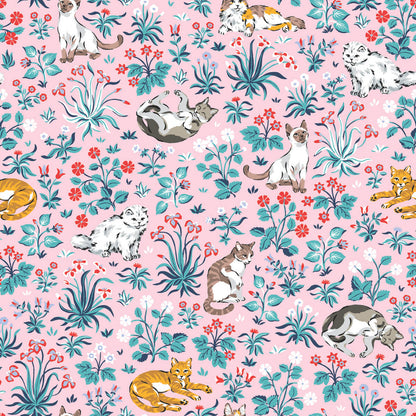 Must Love Cats Peel & Stick Wallpaper Sample - Pink