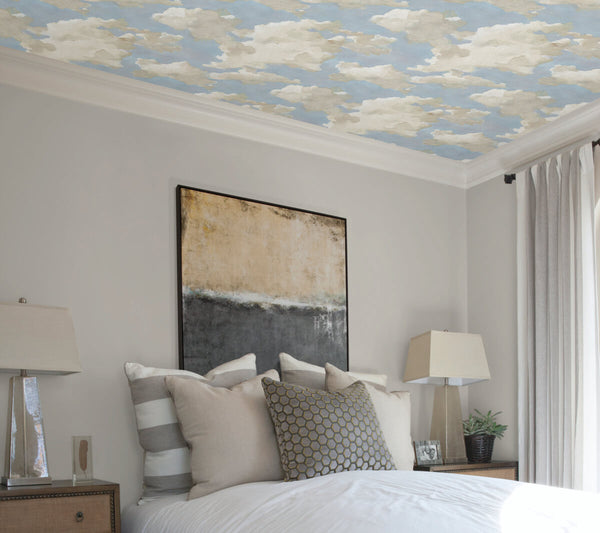 PSW1079RL Clouds on Canvas Peel & Stick Wallpaper - Blue – US Wall Decor