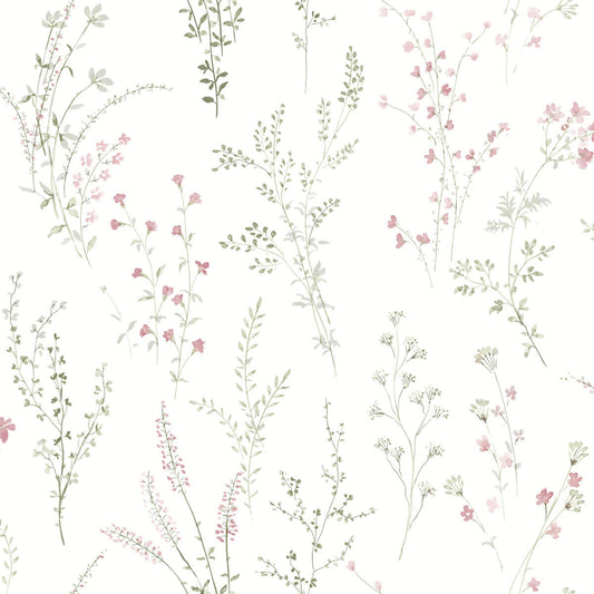 Watercolor Botanicals Wildflower Sprigs Peel & Stick Wallpaper - Multicolor